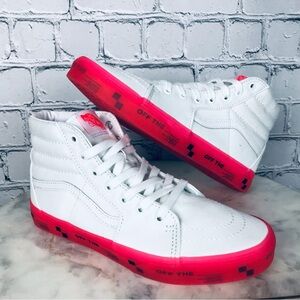 VANS SK8-Hi OFF THE WALL Girl’s High-Top White & Pink Translucent Sneakers 6.5